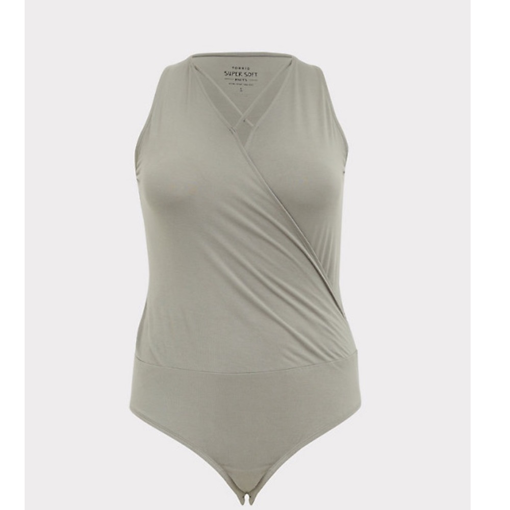 TORRID SUPER SOFT SAGE GREEN CRISSCROSS BODYSUIT 5X - Picture 6 of 9